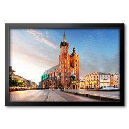 Obraz w ramie Widok centrum Starego Miasta z pomnikiem Adama Mickiewicza 