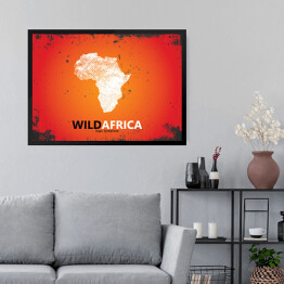 Obraz w ramie Zarys Afryki na tle w ciepłym kolorze