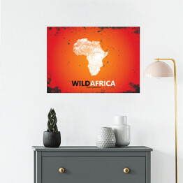 Plakat Zarys Afryki na tle w ciepłym kolorze
