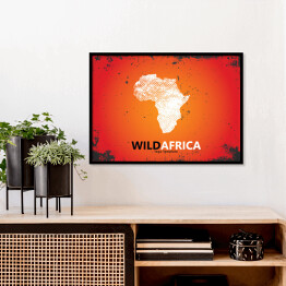 Plakat w ramie Zarys Afryki na tle w ciepłym kolorze