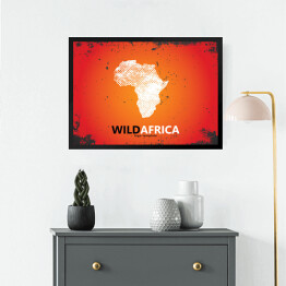 Obraz w ramie Zarys Afryki na tle w ciepłym kolorze