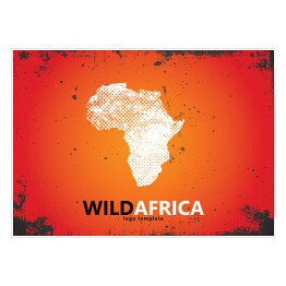 Plakat samoprzylepny Zarys Afryki na tle w ciepłym kolorze