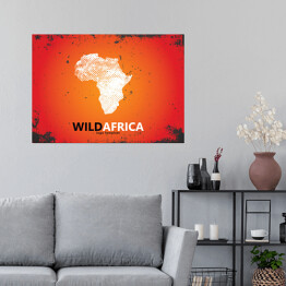 Plakat Zarys Afryki na tle w ciepłym kolorze