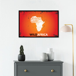 Plakat w ramie Zarys Afryki na tle w ciepłym kolorze