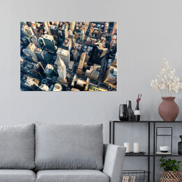 Plakat samoprzylepny Widok budynku Chryslera na Manhattanie w Nowym Jorku z lotu ptaka