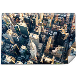 Widok budynku Chryslera na Manhattanie w Nowym Jorku z lotu ptaka