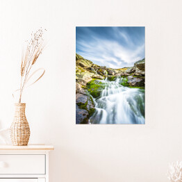 Plakat samoprzylepny Wodospad Zillertal w Alpach w Austrii