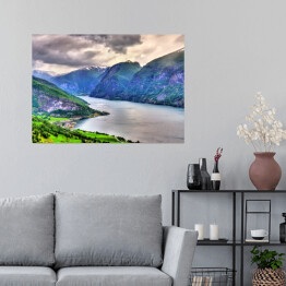 Plakat samoprzylepny Widok na Aurlandsfjord, Norwegia