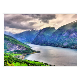 Plakat samoprzylepny Widok na Aurlandsfjord, Norwegia