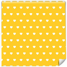 Tapeta samoprzylepna w rolce Żółta powierzchnia pokryta białymi sercami