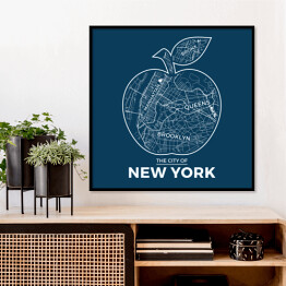 Plakat w ramie Nowy Jork w kształcie jabłka
