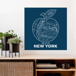 Plakat samoprzylepny Nowy Jork w kształcie jabłka