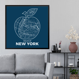 Obraz w ramie Nowy Jork w kształcie jabłka