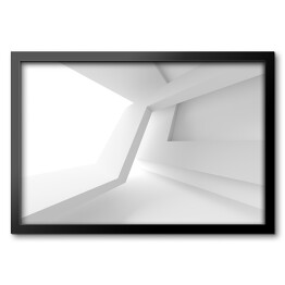 Obraz w ramie Biały nowoczesny wystrój wnętrz 3D
