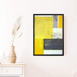 Obraz w ramie Szaro żółta abstrakcja
