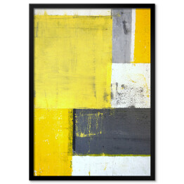 Plakat w ramie Szaro żółta abstrakcja
