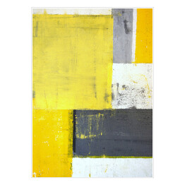 Plakat Szaro żółta abstrakcja