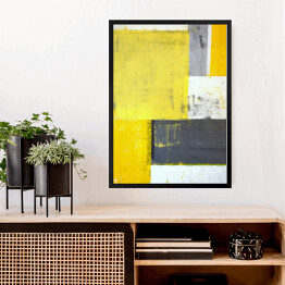 Obraz w ramie Szaro żółta abstrakcja