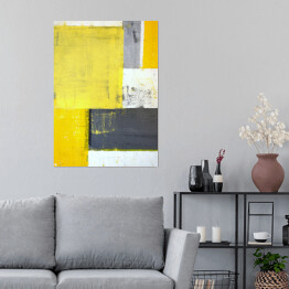 Plakat Szaro żółta abstrakcja