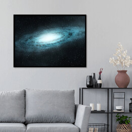 Plakat w ramie Błękitne galaktyki spiralne w przestrzeni kosmicznej