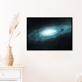 Plakat w ramie Błękitne galaktyki spiralne w przestrzeni kosmicznej