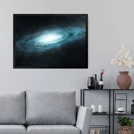 Obraz w ramie Błękitne galaktyki spiralne w przestrzeni kosmicznej
