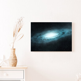 Obraz na płótnie Błękitne galaktyki spiralne w przestrzeni kosmicznej
