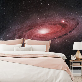 Fototapeta Fioletowo-czerwone galaktyki spiralne w przestrzeni kosmicznej