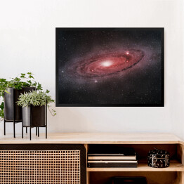 Obraz w ramie Fioletowo-czerwone galaktyki spiralne w przestrzeni kosmicznej