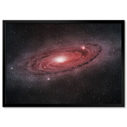 Plakat w ramie Fioletowo-czerwone galaktyki spiralne w przestrzeni kosmicznej
