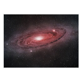 Plakat samoprzylepny Fioletowo-czerwone galaktyki spiralne w przestrzeni kosmicznej