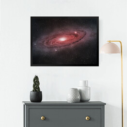 Obraz w ramie Fioletowo-czerwone galaktyki spiralne w przestrzeni kosmicznej