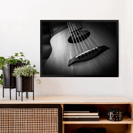Obraz w ramie Gitara akustyczna w odcieniach szarości