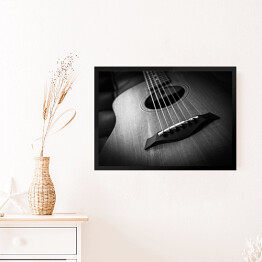 Obraz w ramie Gitara akustyczna w odcieniach szarości