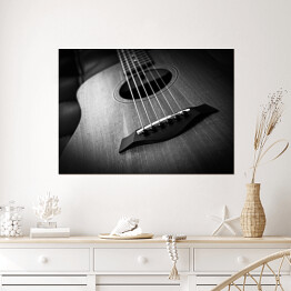 Plakat samoprzylepny Gitara akustyczna w odcieniach szarości