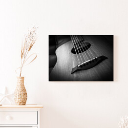 Obraz na płótnie Gitara akustyczna w odcieniach szarości