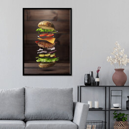 Plakat w ramie Przygotowanie burgera