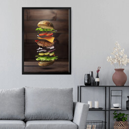 Obraz w ramie Przygotowanie burgera
