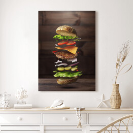 Obraz na płótnie Przygotowanie burgera