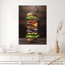 Plakat samoprzylepny Przygotowanie burgera