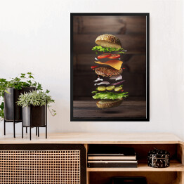 Obraz w ramie Przygotowanie burgera