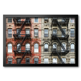 Obraz w ramie Stare budynki z cegły na Manhattanie