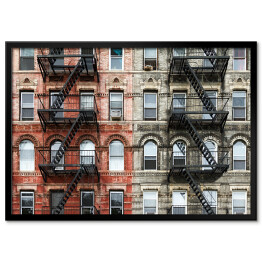 Plakat w ramie Stare budynki z cegły na Manhattanie