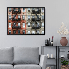 Obraz w ramie Stare budynki z cegły na Manhattanie