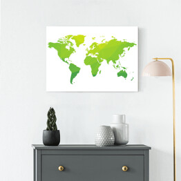 Obraz na płótnie Zielona mapa świata