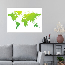 Plakat Zielona mapa świata