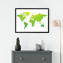 Obraz w ramie Zielona mapa świata