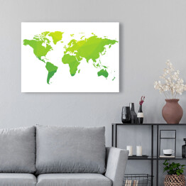 Obraz na płótnie Zielona mapa świata
