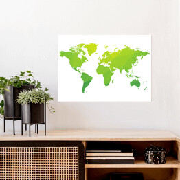 Plakat Zielona mapa świata