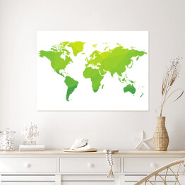 Plakat samoprzylepny Zielona mapa świata
